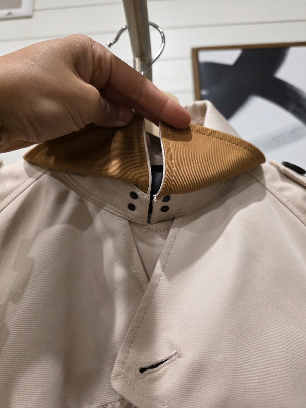 Classic Double-Breasted Trench Coat - Cream - Picture 3 of 12